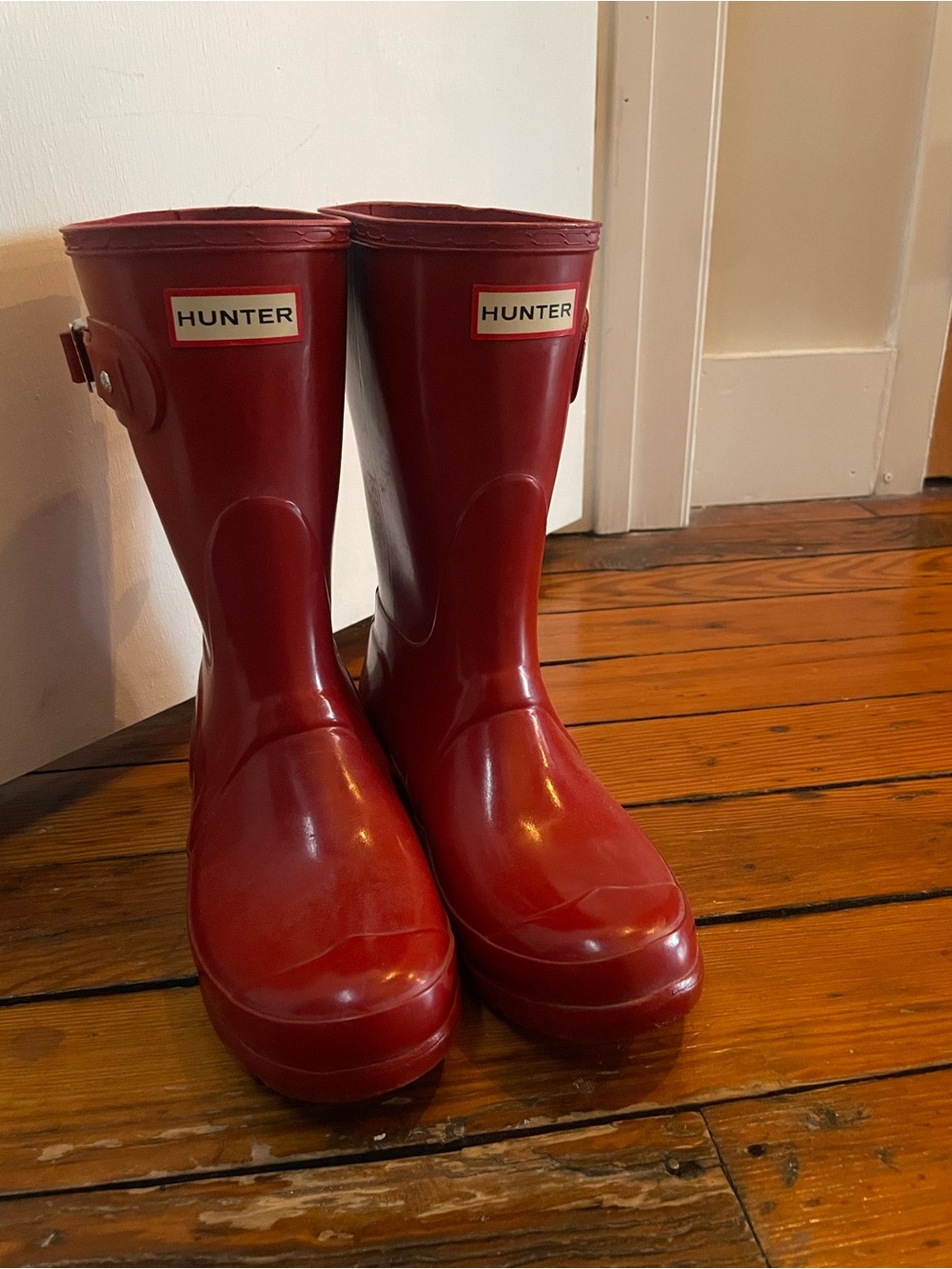 Hunter Short Gloss Red Rain Boots